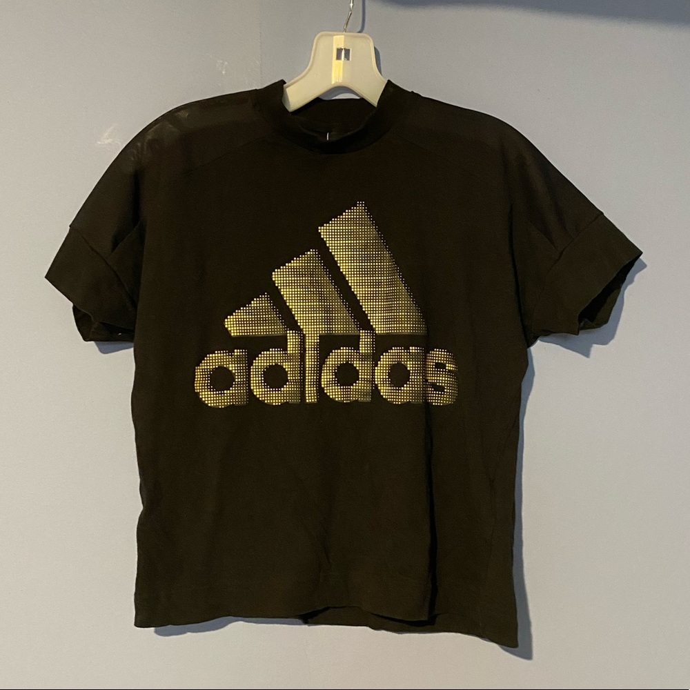 Adidas Women T-Shirt|Size:Medium|Color:Black